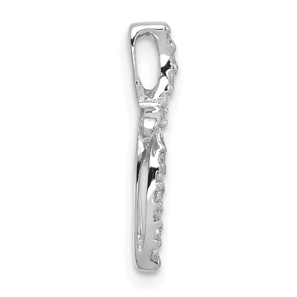 14K Weißgold AA Echtdiamant-Kreuzanhänger