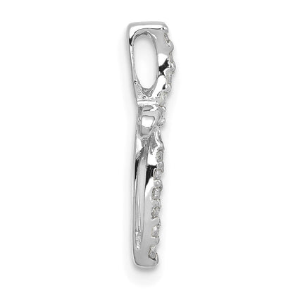 14K Weißgold AA Echtdiamant-Kreuzanhänger