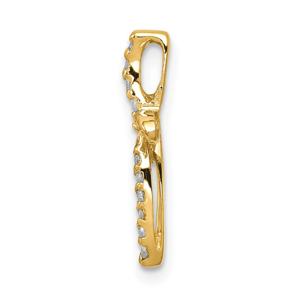 14K Gelbgold Kreuzanhänger mit echten AA Diamanten