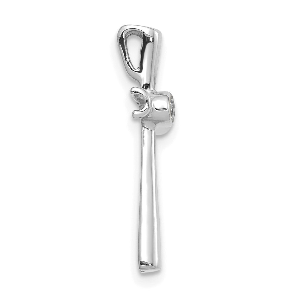 14K Weißgold Aa Echt Diamant Kreuz Kette Anhänger