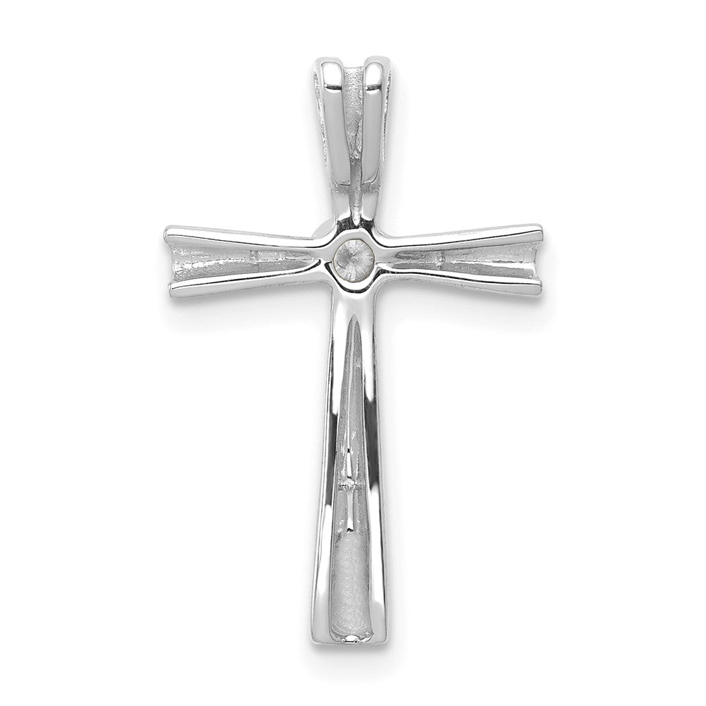 14K Weißgold Aa Echt Diamant Kreuz Kette Anhänger