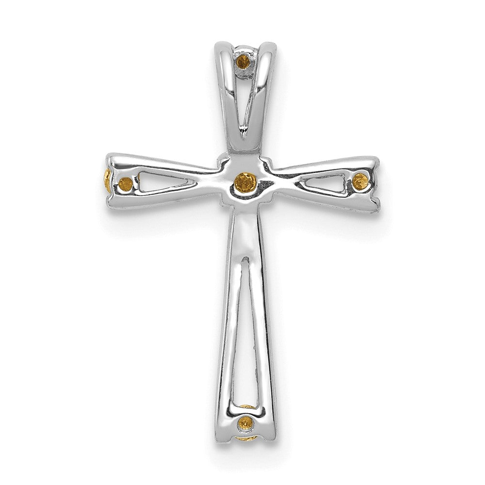 14K Weißgold AA Diamant-Kreuzanhänger (echt)