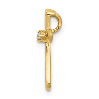 14K Gelbgold AA Echtdiamant-Kreuzanhänger