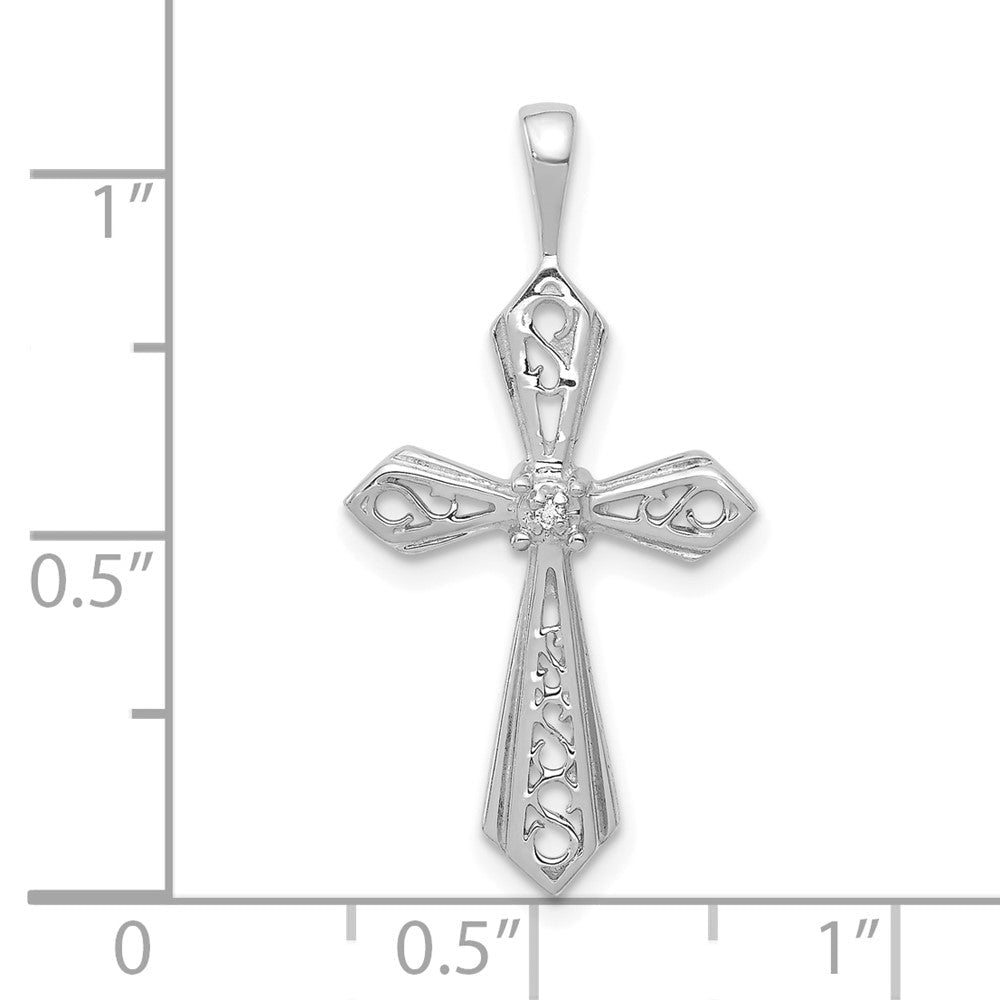 10K Weißgold 10K Aa Diamant Passion Kreuz Anhänger