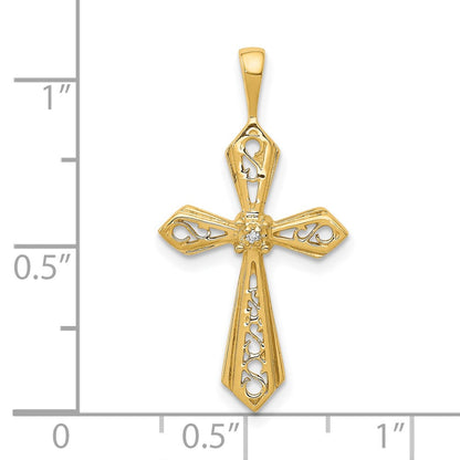 10K Gelbgold 10K Aa Diamant Passion Kreuz Anhänger