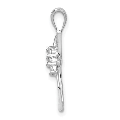 14K Weißgold Anhänger mit 0,01 ct. echtem Diamant