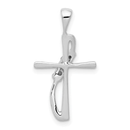 14K Weißgold Anhänger mit 0,01 ct. echtem Diamant