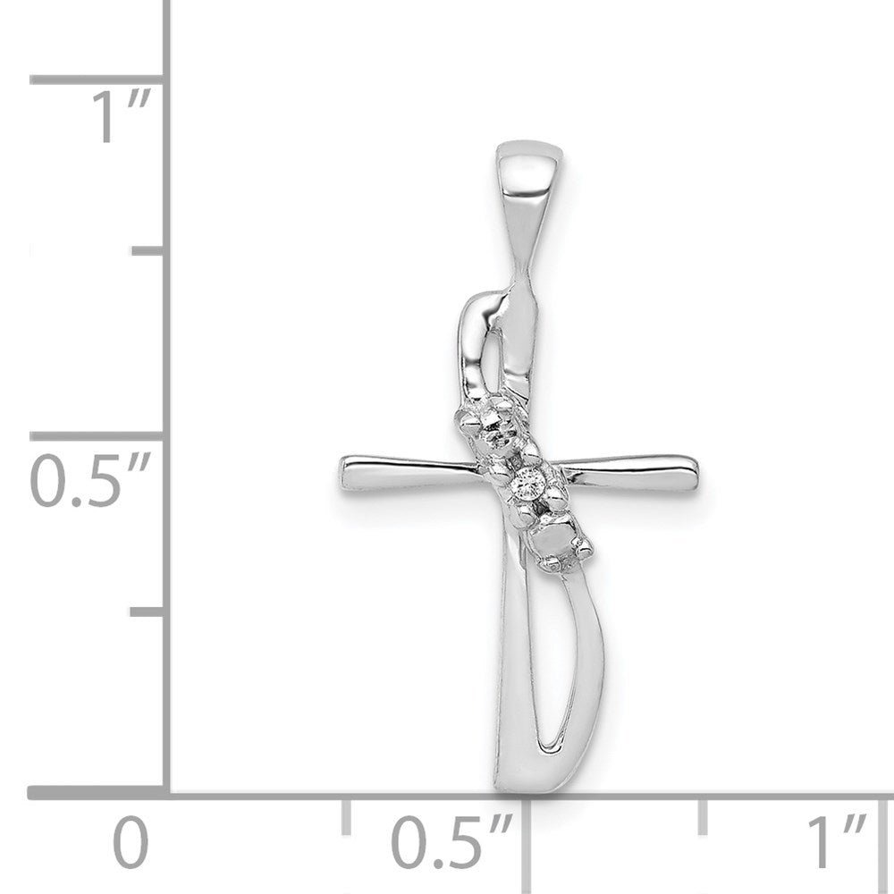 14K Weißgold Anhänger mit 0,01 ct. echtem Diamant