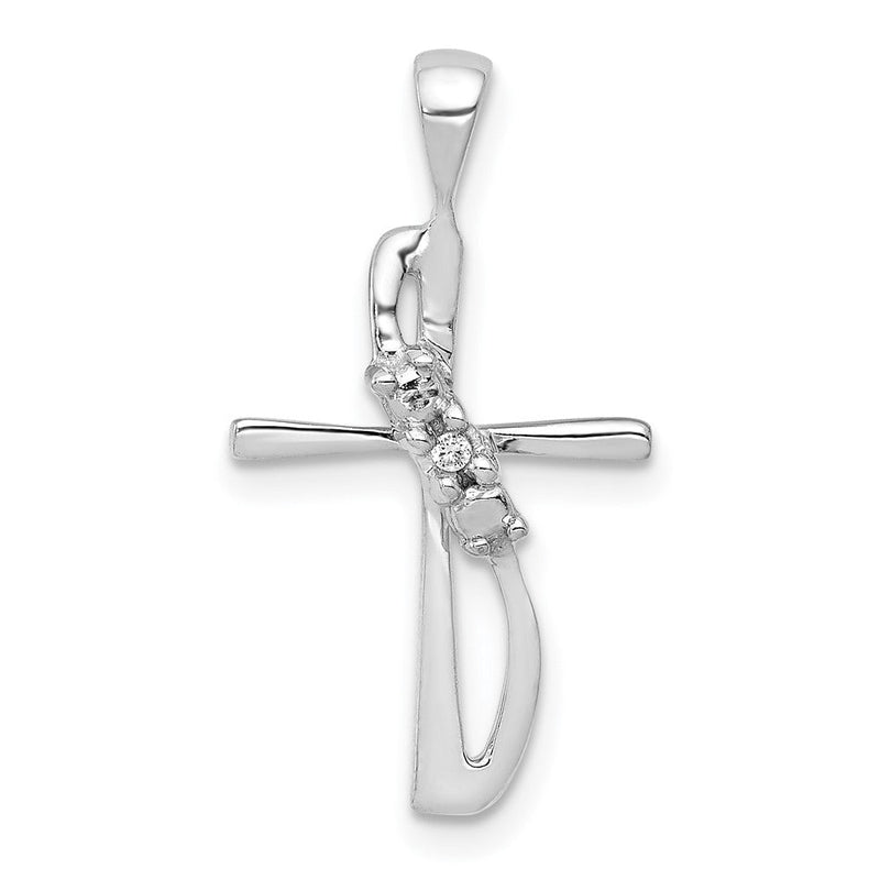 14K Weißgold Anhänger mit 0,01 ct. echtem Diamant