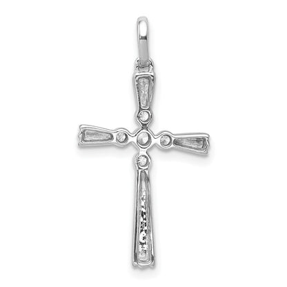 14K Weißgold Kreuz-Anhänger mit 0,07 ct. echtem Diamant