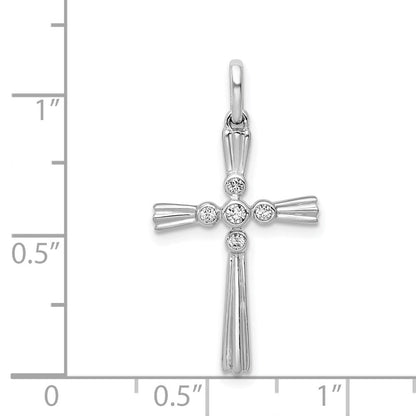 14K Weißgold Kreuz-Anhänger mit 0,07 ct. echtem Diamant