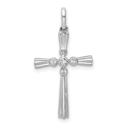 14K Weißgold Kreuz-Anhänger mit 0,07 ct. echtem Diamant