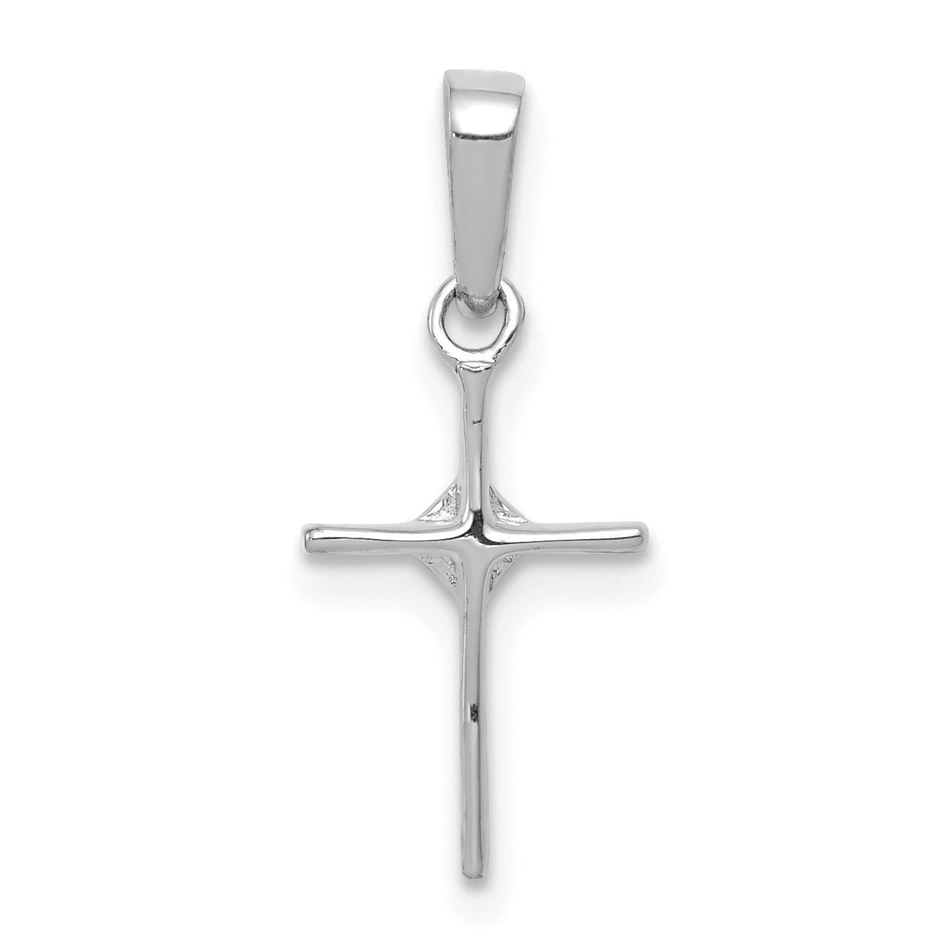 10K Weißgold 10K Klein.01ct. Diamant Kreuz Anhänger