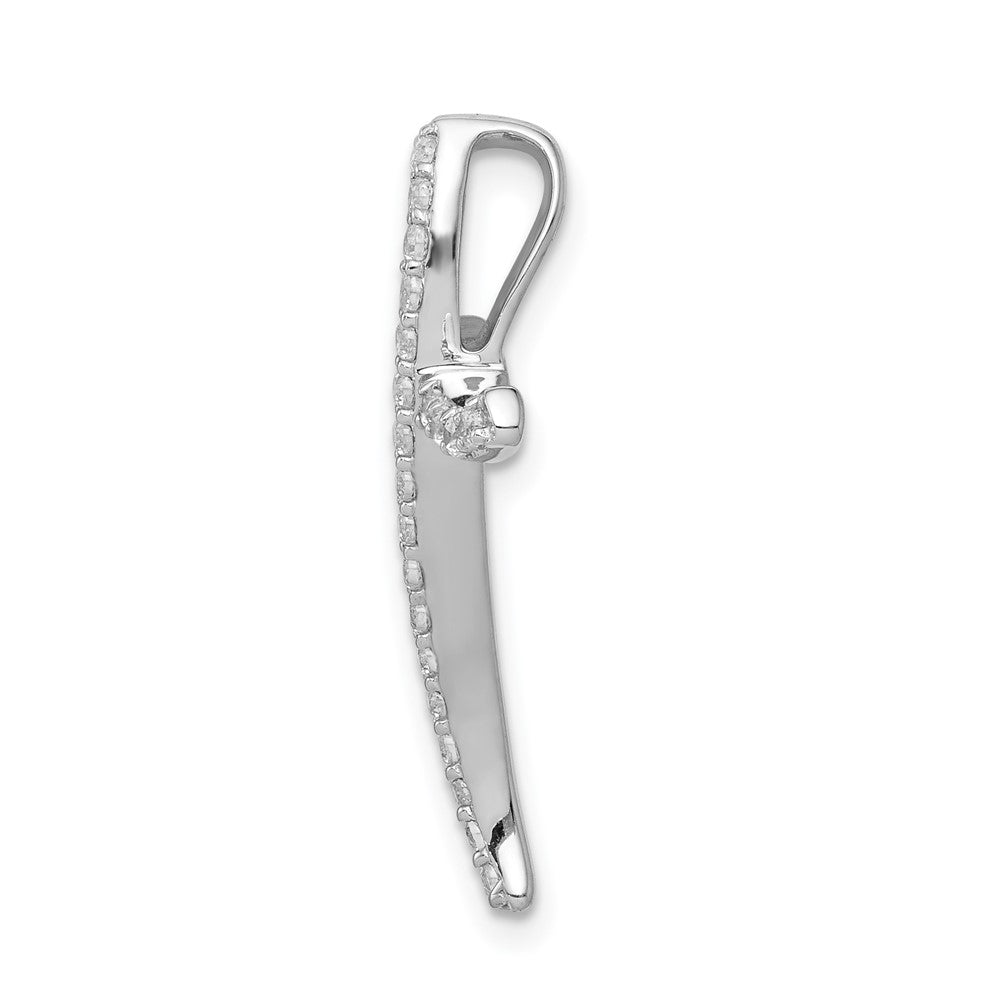 14K Weißgold 1/4ct. Echt Diamant Kreuz Kette Anhänger