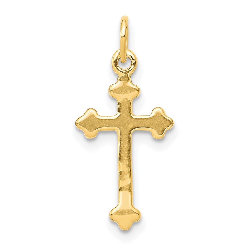 10K Gelbgold 10K Klein Diamant Knospend Kreuz Anhänger