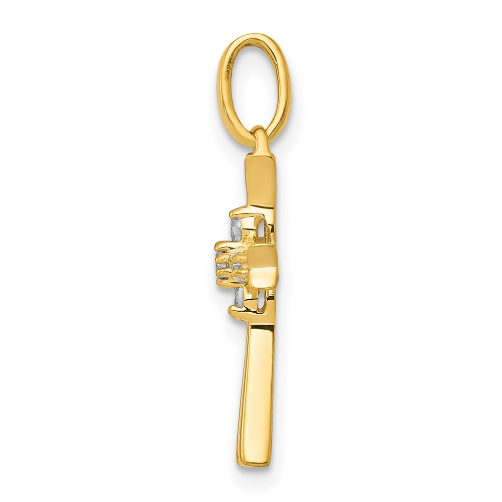 14K Gelbgold Kreuzanhänger mit 0,067 ct. echtem Diamant