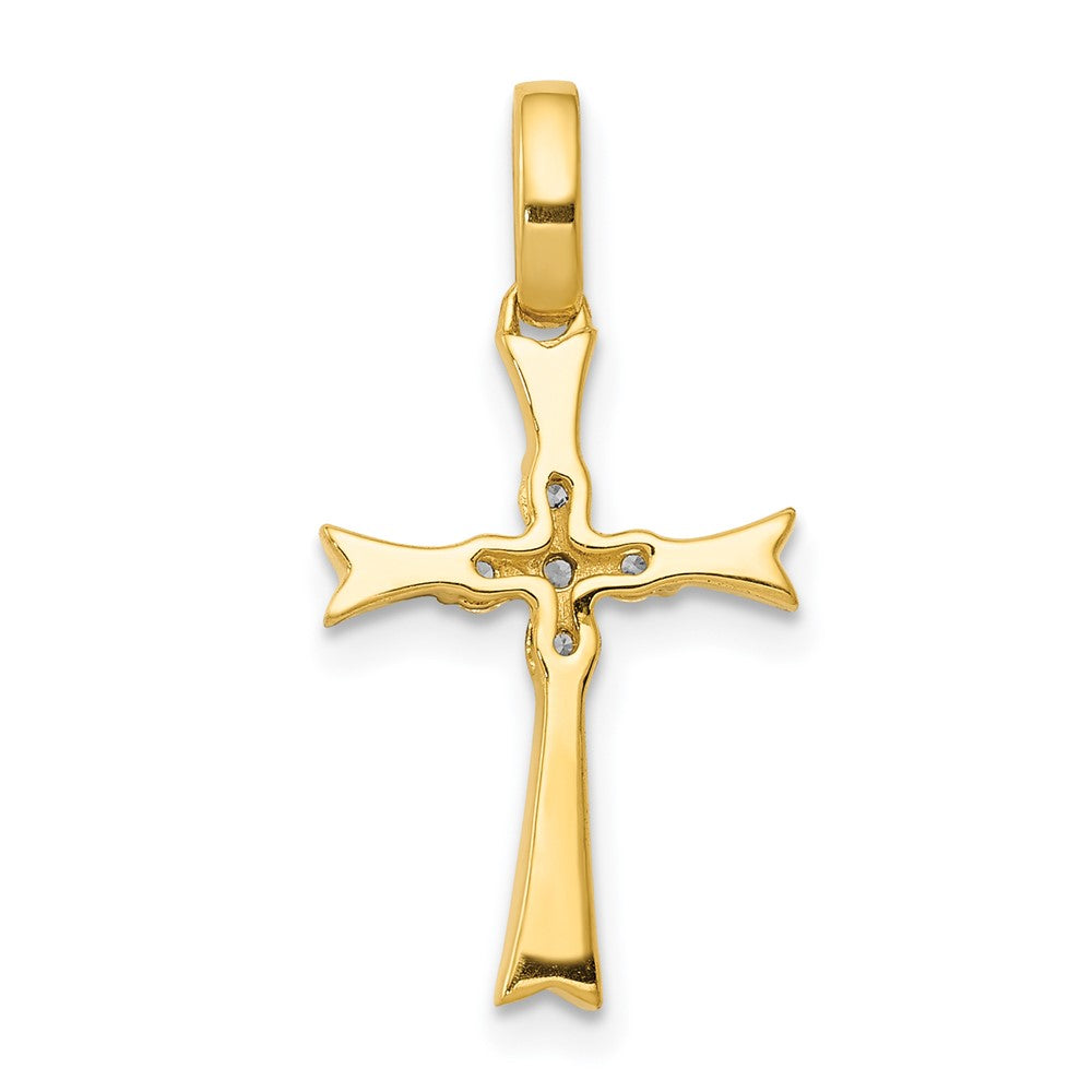 14K Gelbgold Kreuzanhänger mit 0,067 ct. echtem Diamant