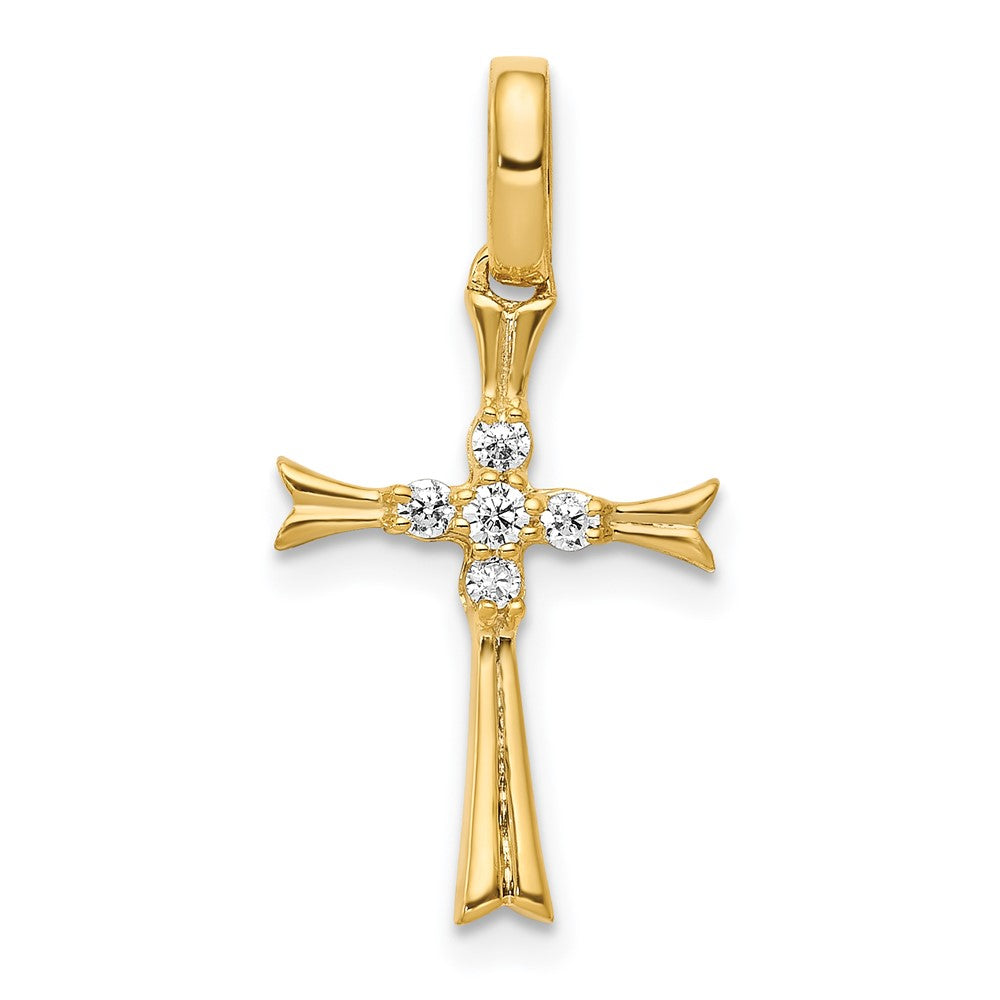 14K Gelbgold Kreuzanhänger mit 0,067 ct. echtem Diamant