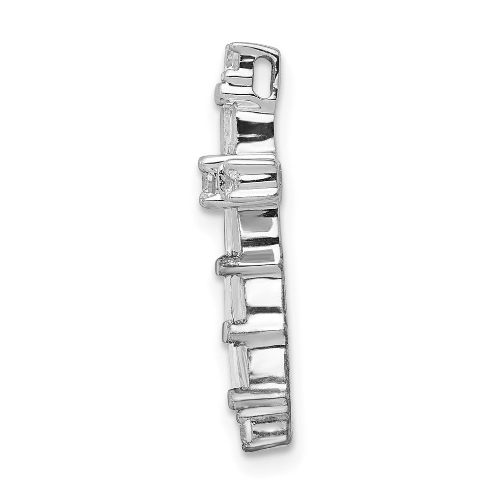 14K Weißgold 1/3ct. Echt Diamant Kreuz Kette Anhänger