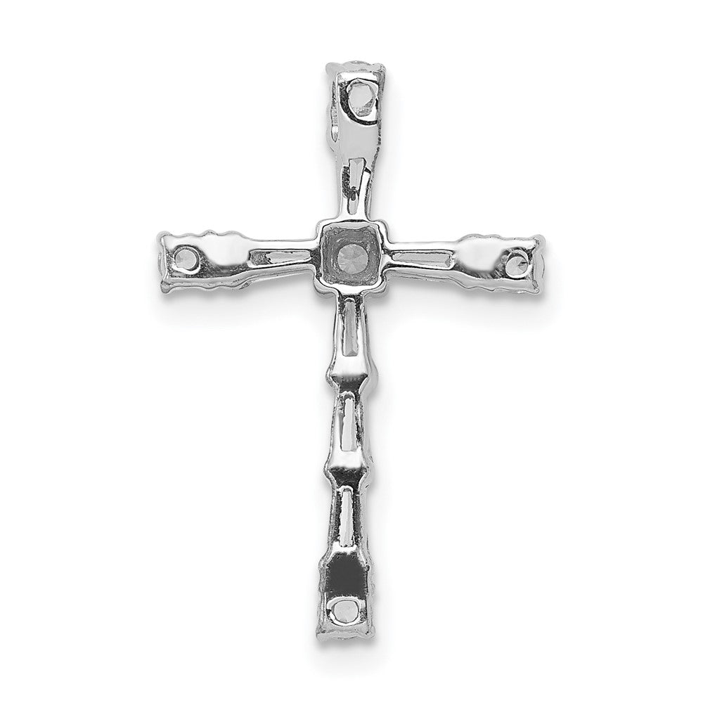 14K Weißgold 1/3ct. Echt Diamant Kreuz Kette Anhänger