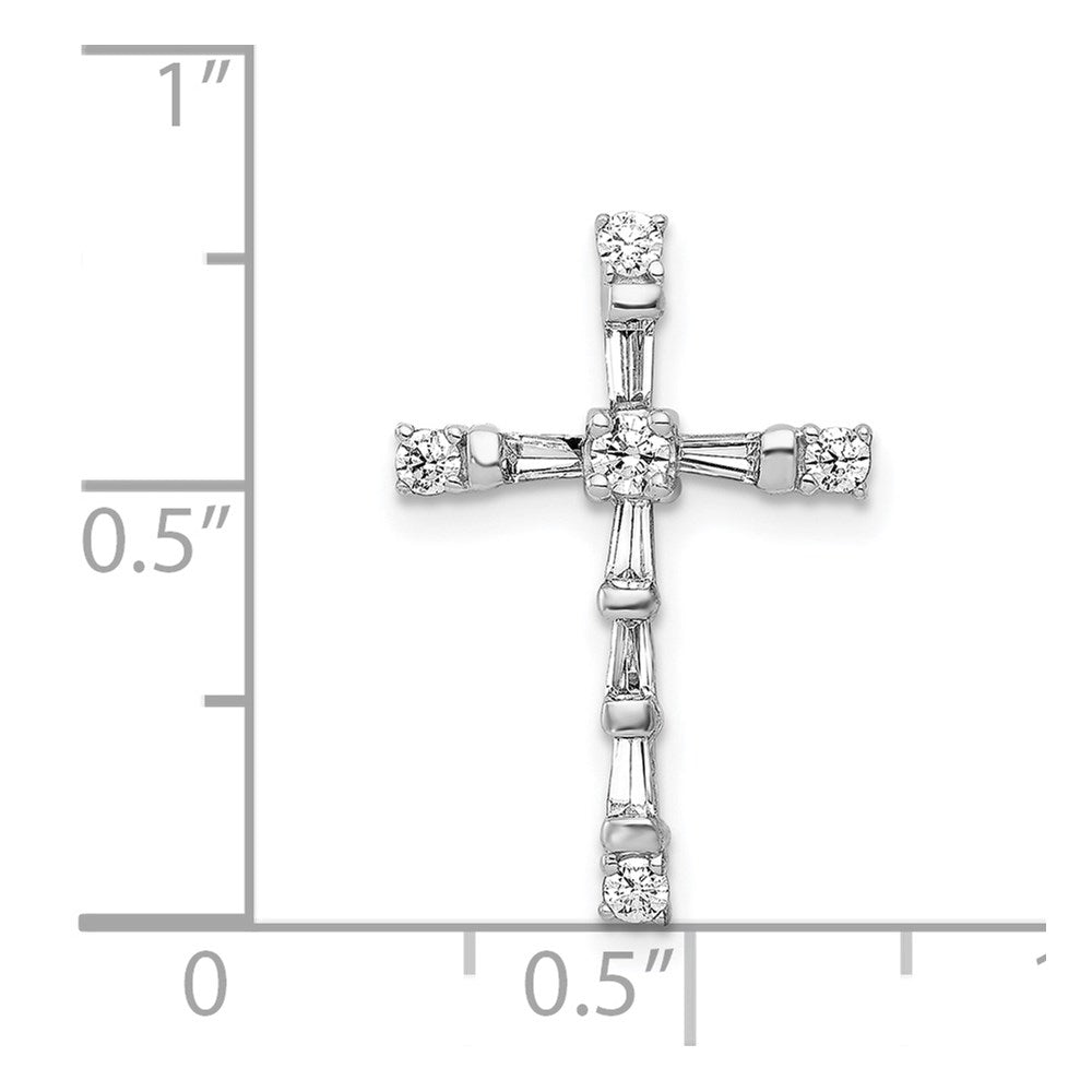 14K Weißgold 1/3ct. Echt Diamant Kreuz Kette Anhänger