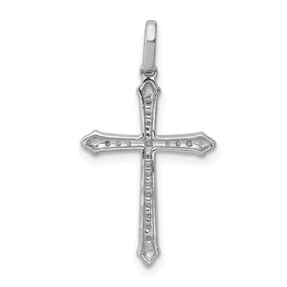 14 Karat Weißgold Kreuzanhänger mit 0,1 ct. echten Diamanten