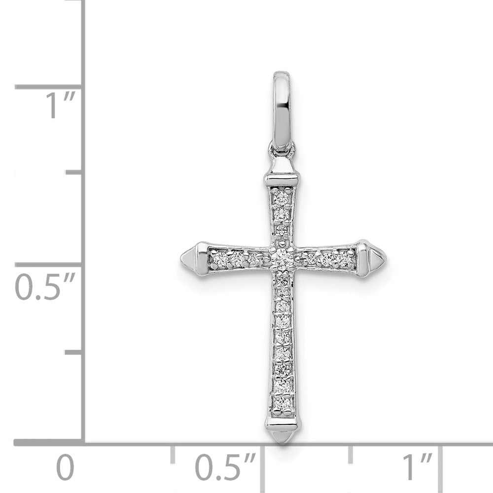 14 Karat Weißgold Kreuzanhänger mit 0,1 ct. echten Diamanten