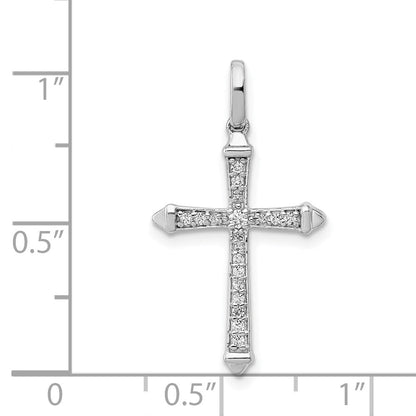14 Karat Weißgold Kreuzanhänger mit 0,1 ct. echten Diamanten