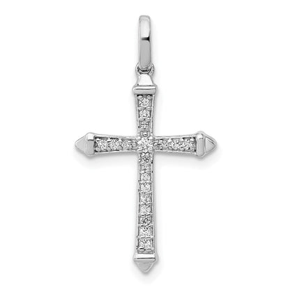 14 Karat Weißgold Kreuzanhänger mit 0,1 ct. echten Diamanten