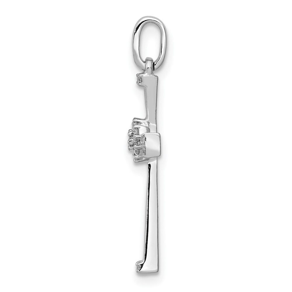 14K Weißgold Kreuz-Anhänger mit 0,16 ct. echtem Diamanten