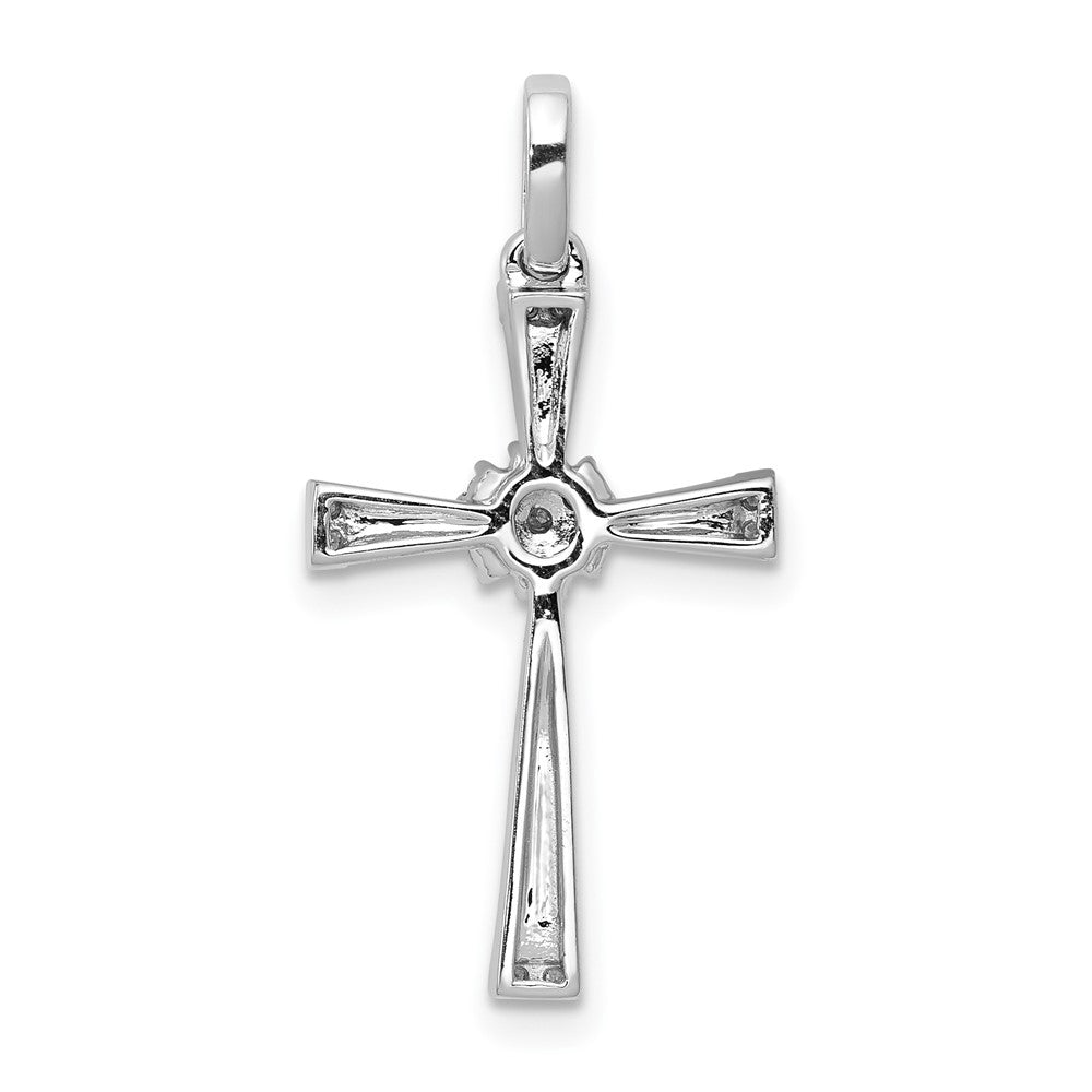 14K Weißgold Kreuz-Anhänger mit 0,16 ct. echtem Diamanten