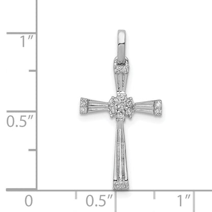 14K Weißgold Kreuz-Anhänger mit 0,16 ct. echtem Diamanten