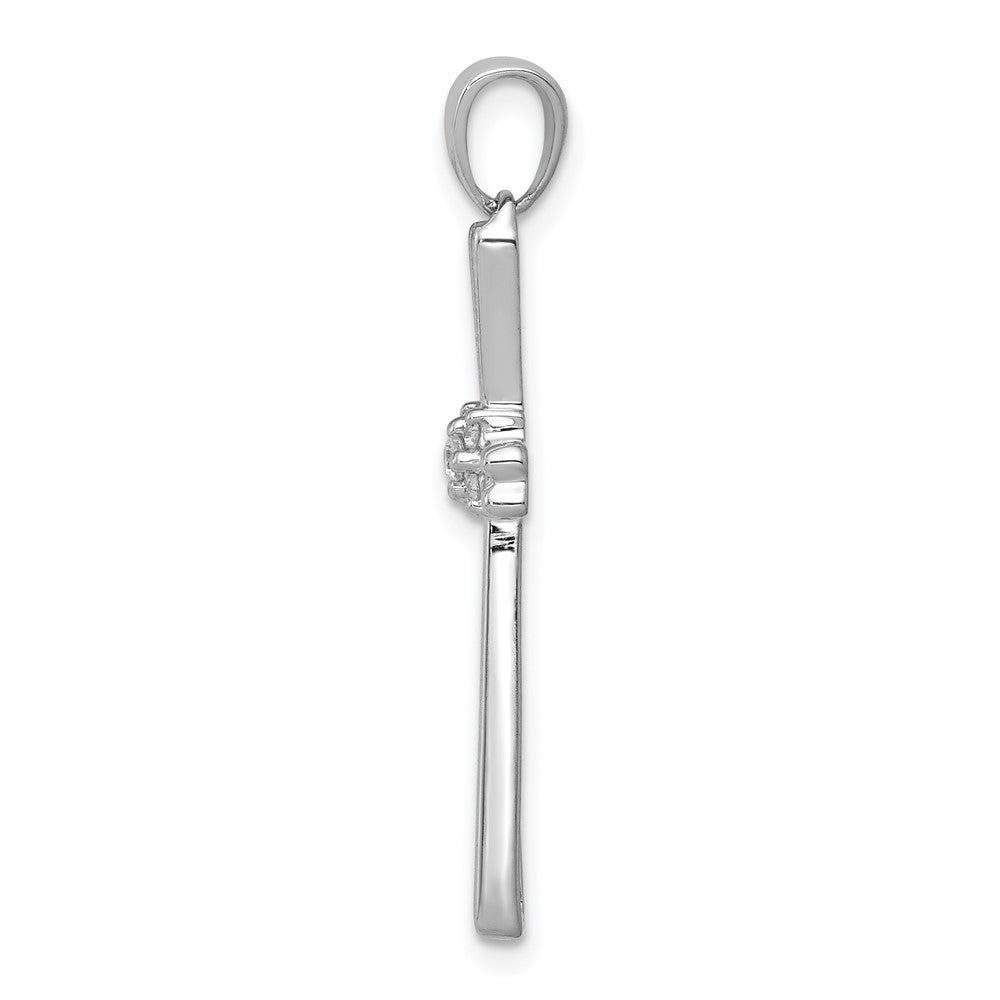 14K Weißgold Kreuzanhänger mit 0,05 ct. echtem Diamant
