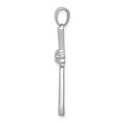 14K Weißgold Kreuzanhänger mit 0,05 ct. echtem Diamant