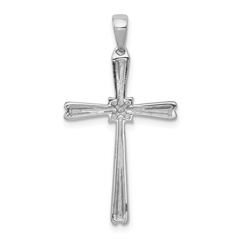 14K Weißgold Kreuzanhänger mit 0,05 ct. echtem Diamant
