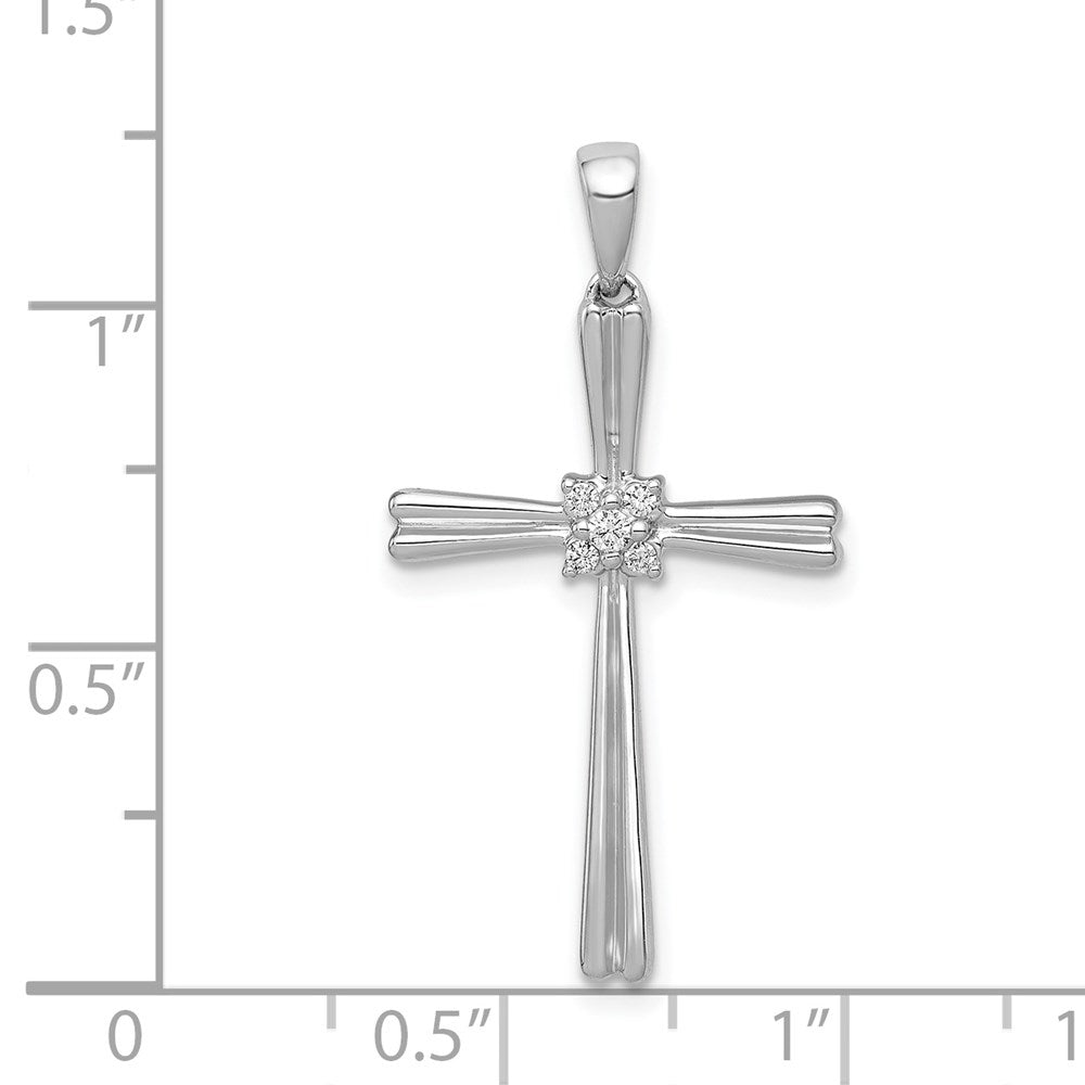 14K Weißgold Kreuzanhänger mit 0,05 ct. echtem Diamant