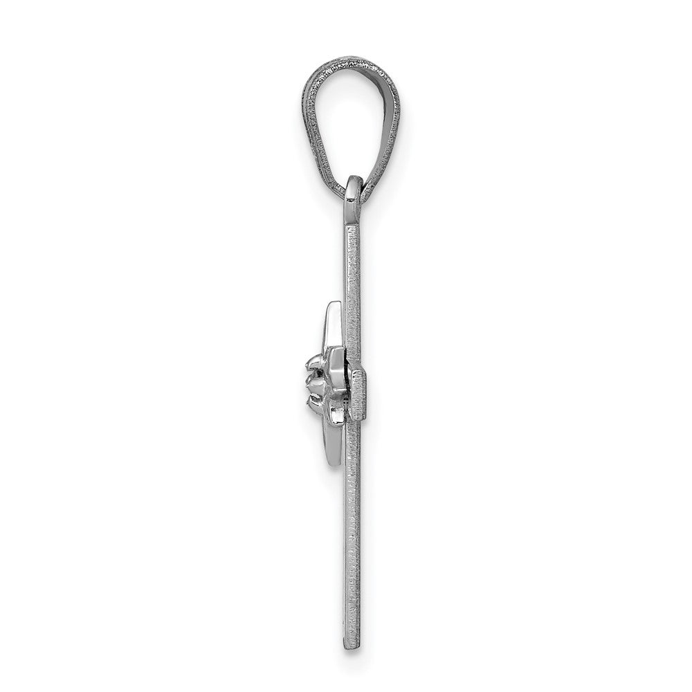 14K Weißgold Kreuzanhänger mit 0,01 ct. echtem Diamant
