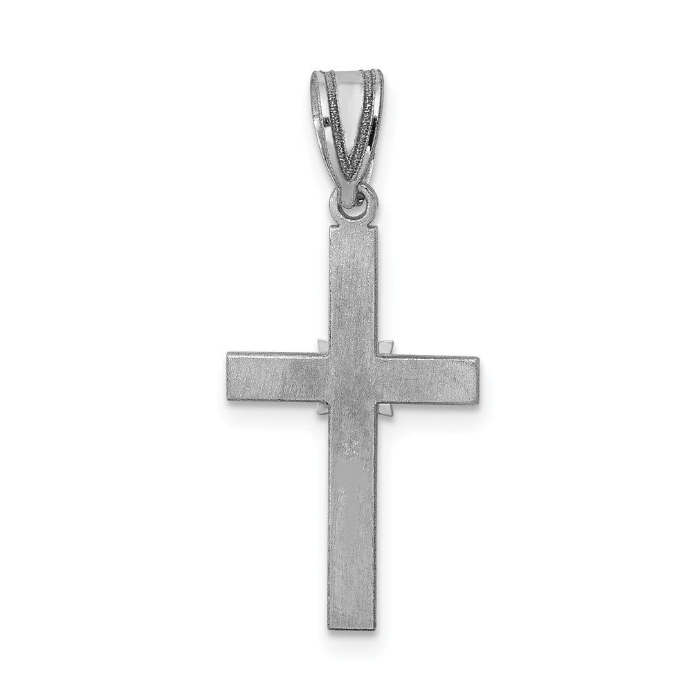 14K Weißgold Kreuzanhänger mit 0,01 ct. echtem Diamant