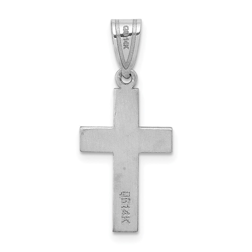 14K Weißgold 0,01 ct. Diamant (echt) Herz-Kreuz-Anhänger