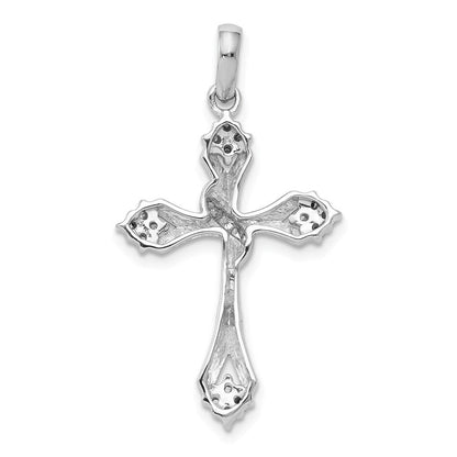14 K Weißgold Kreuz-Anhänger mit 0,2 ct. echten Diamanten