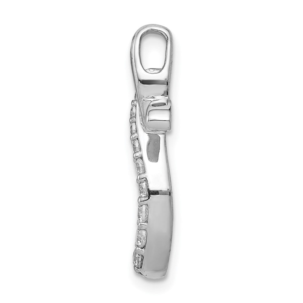 14K Weißgold 1/5ct. Echt Diamant Kreuz Kette Anhänger