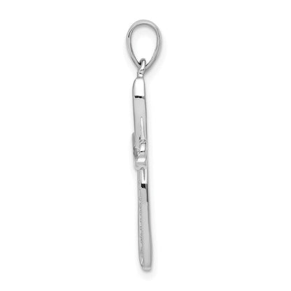 14 Karat Weißgold Kreuzanhänger mit 0,067 ct. echtem Diamant