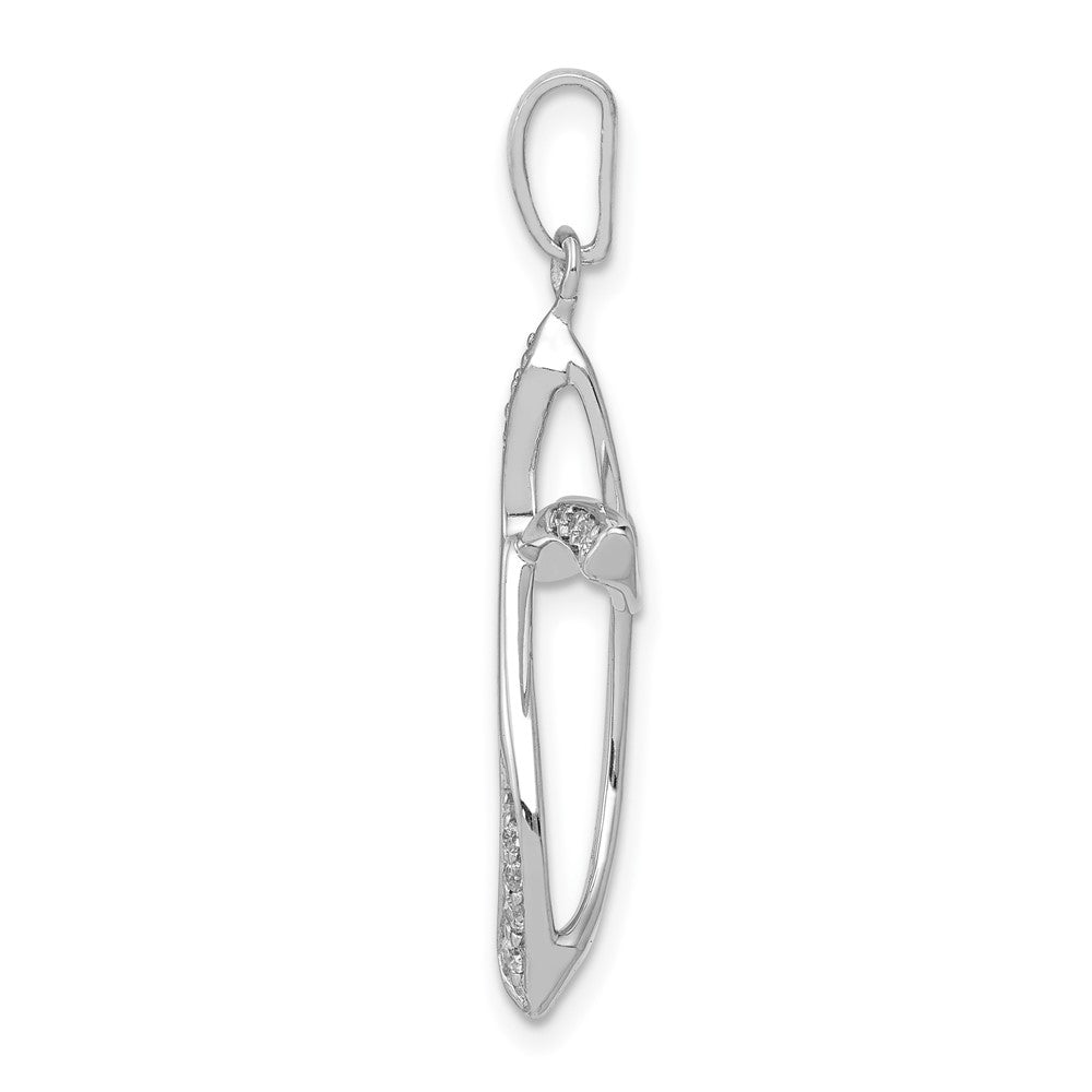 14K Weißgold Kreuzanhänger mit echtem Diamant