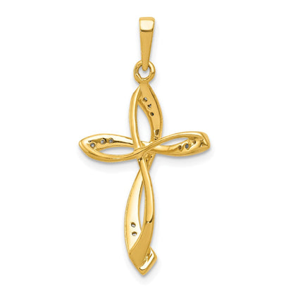 14 Karat Gelbgold 0,1 ct. Echter Diamant-Kreuzanhänger