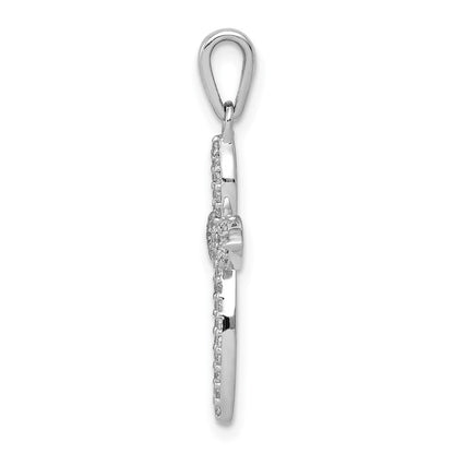 14K Weißgold 0,2 ct. Echter Diamant Kreuzanhänger