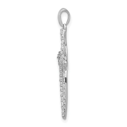 14K Weißgold Kreuzanhänger mit 0,5 ct. echtem Diamant