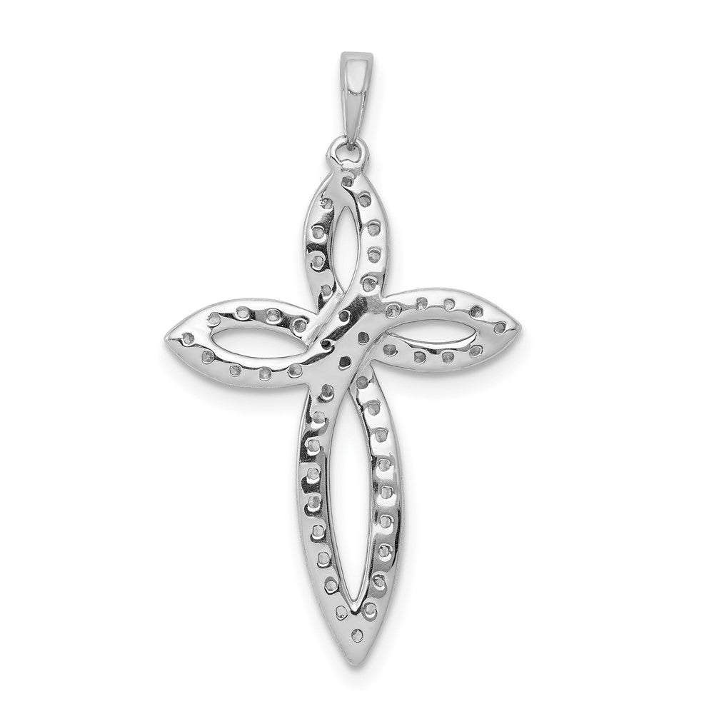 14K Weißgold Kreuzanhänger mit 0,5 ct. echtem Diamant