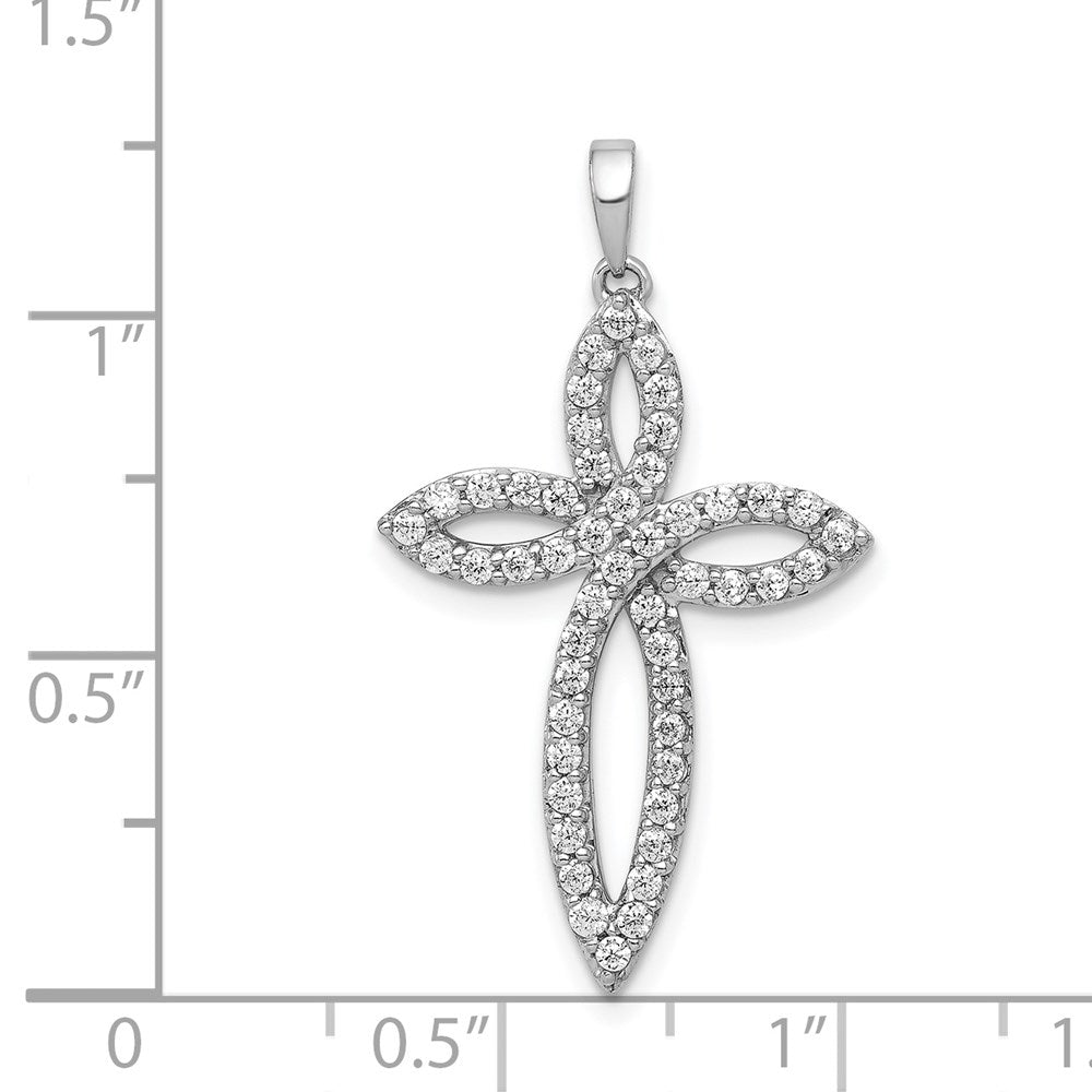 14K Weißgold Kreuzanhänger mit 0,5 ct. echtem Diamant