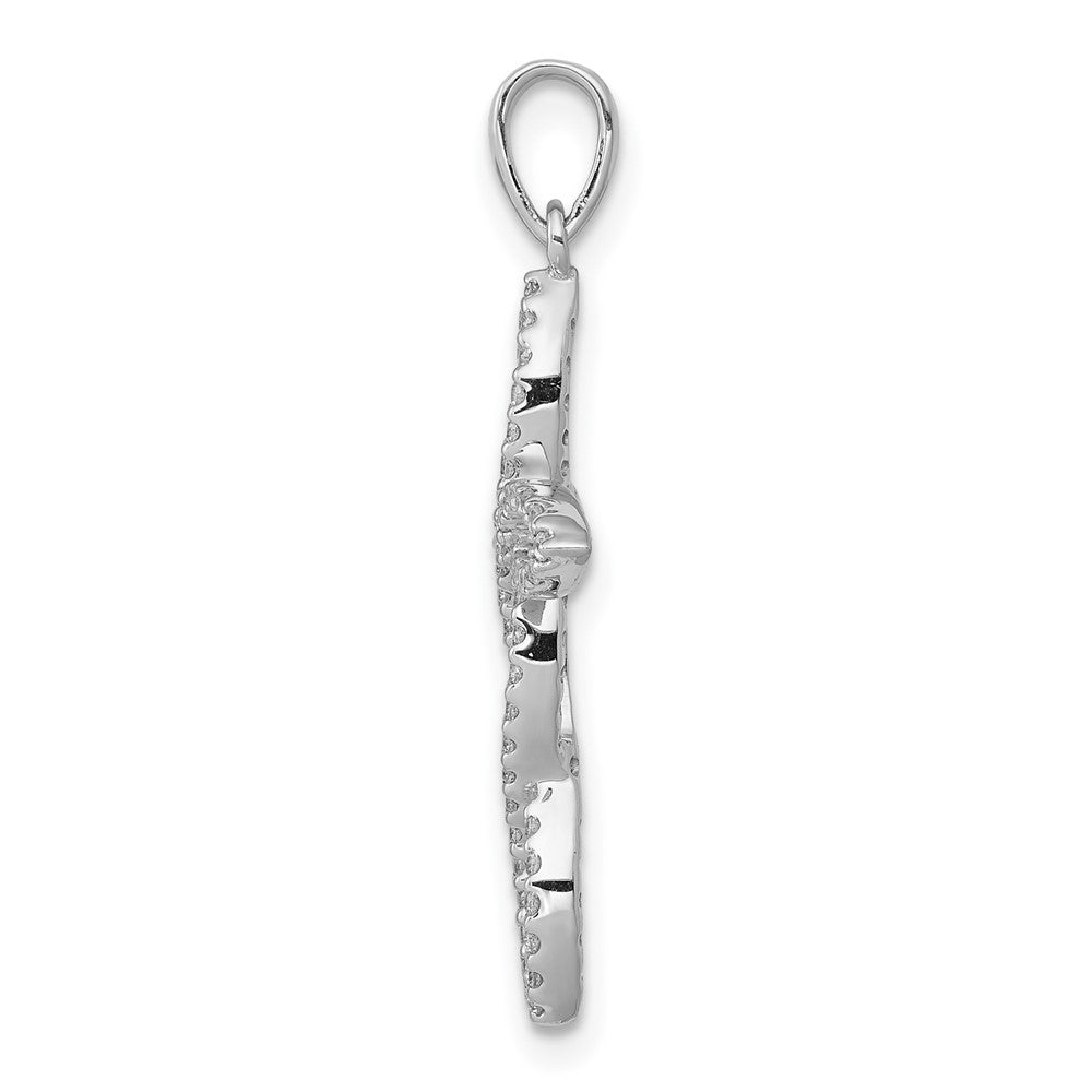 10K Weißgold 10K 1/4ct. Diamant Kreuz Anhänger