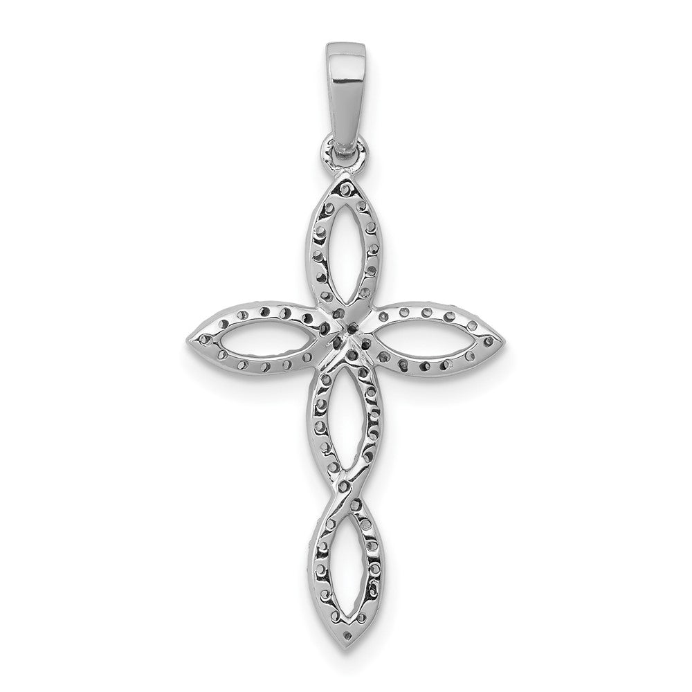 10K Weißgold 10K 1/4ct. Diamant Kreuz Anhänger